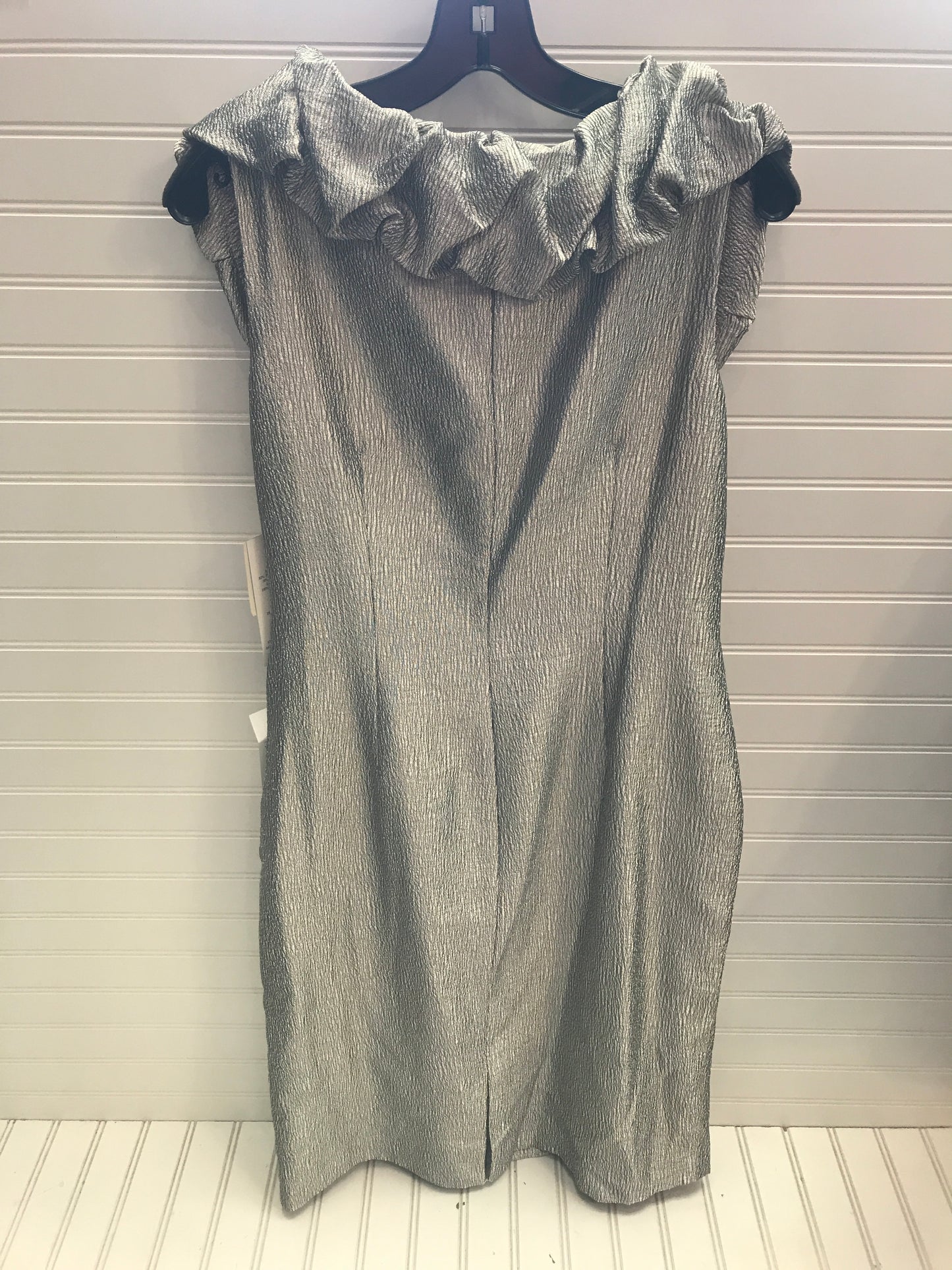 Dress Party Midi By Adrianna Papell In Silver, Size: 14