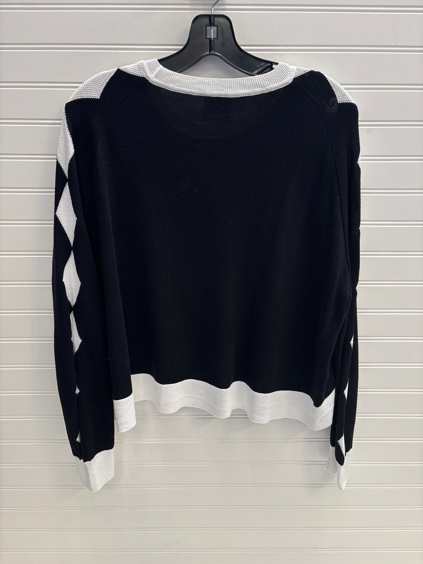 Top Long Sleeve By Planet by Lauren G In Black & White, Size: Osfm