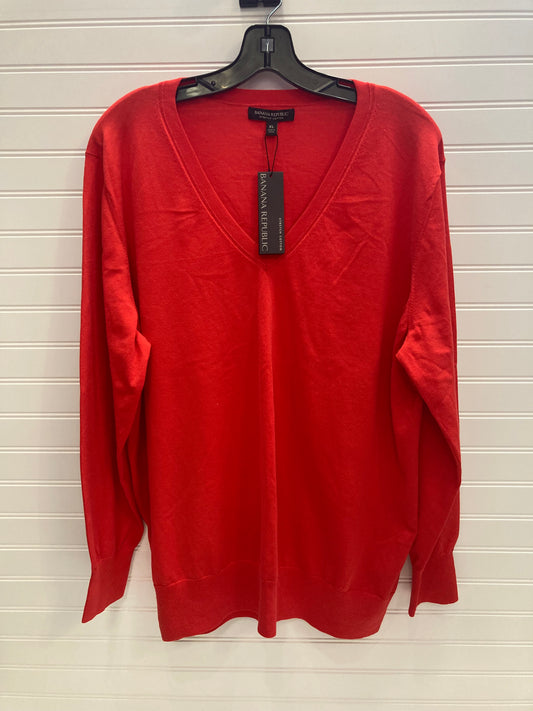 Top Long Sleeve By Banana Republic In Red, Size: Xl