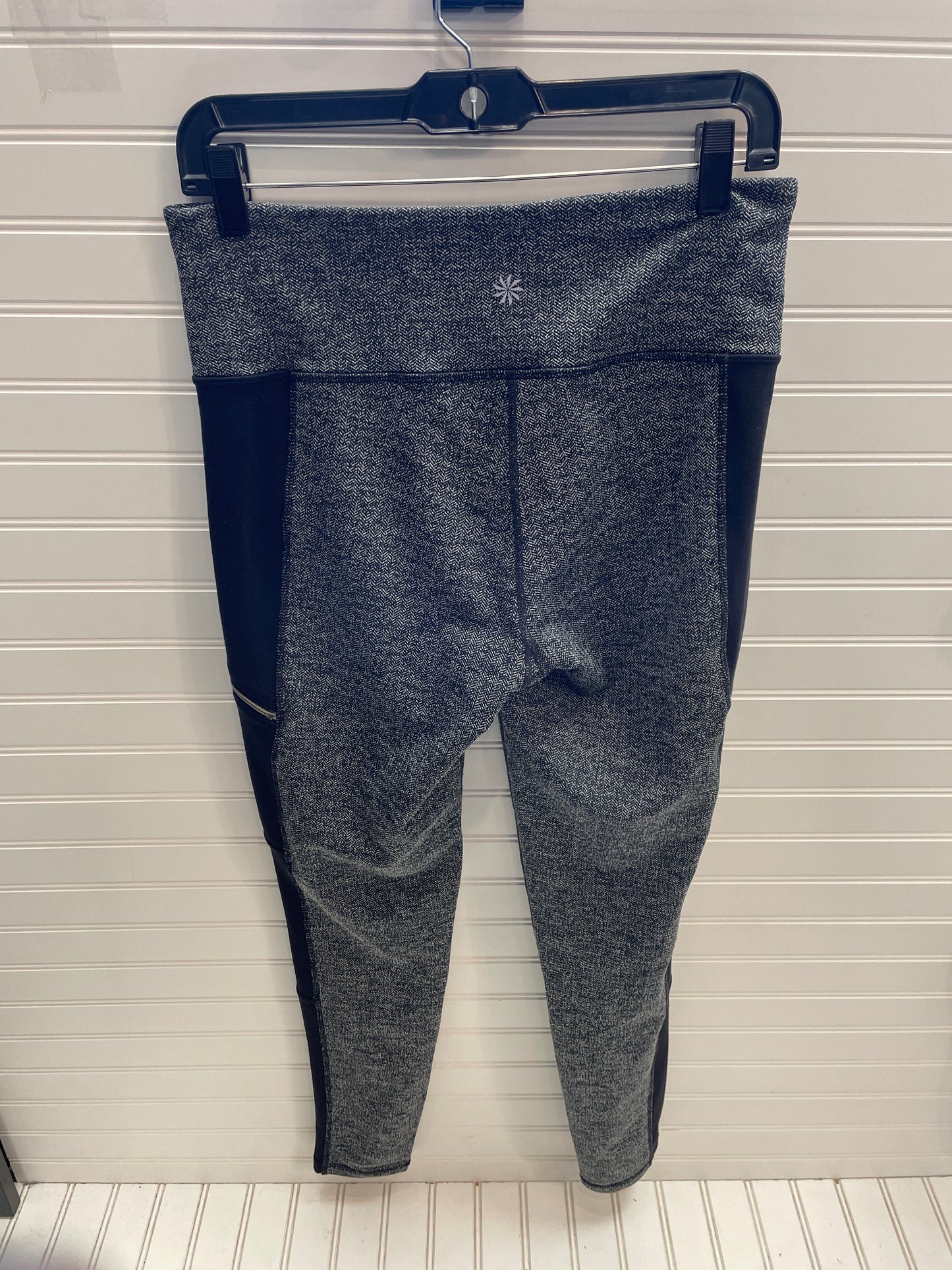 Athletic Leggings By Athleta In Black & Grey, Size: M