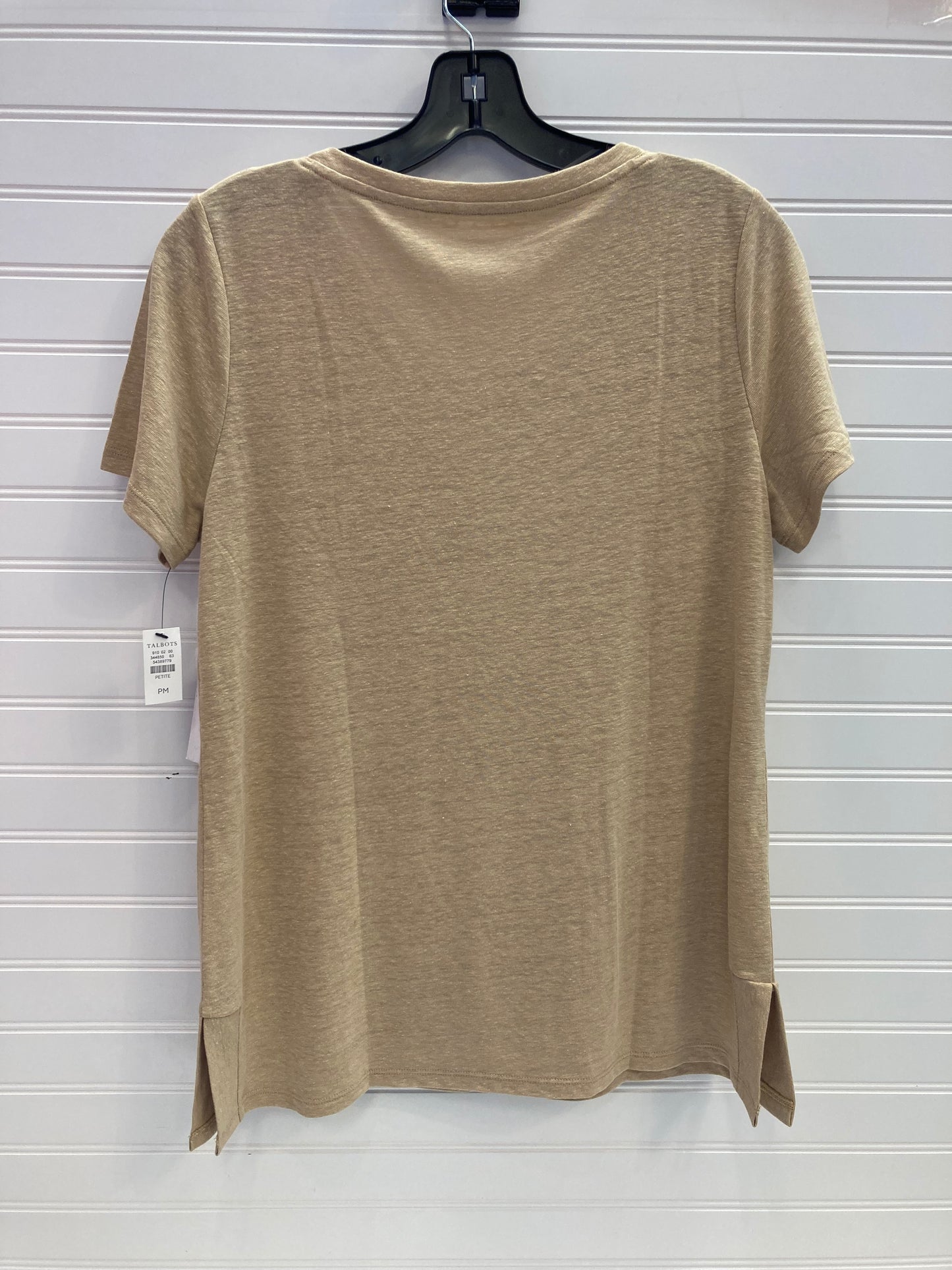 Top Short Sleeve By Talbots In Tan, Size: Petite  M