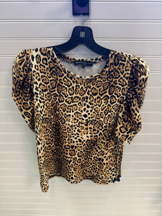 Top Short Sleeve By Generation Love  In Animal Print, Size: S