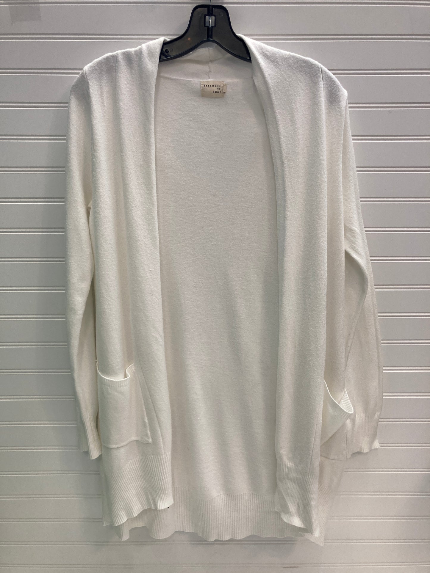 Sweater Cardigan By Dreamers by Debut In White, Size: M