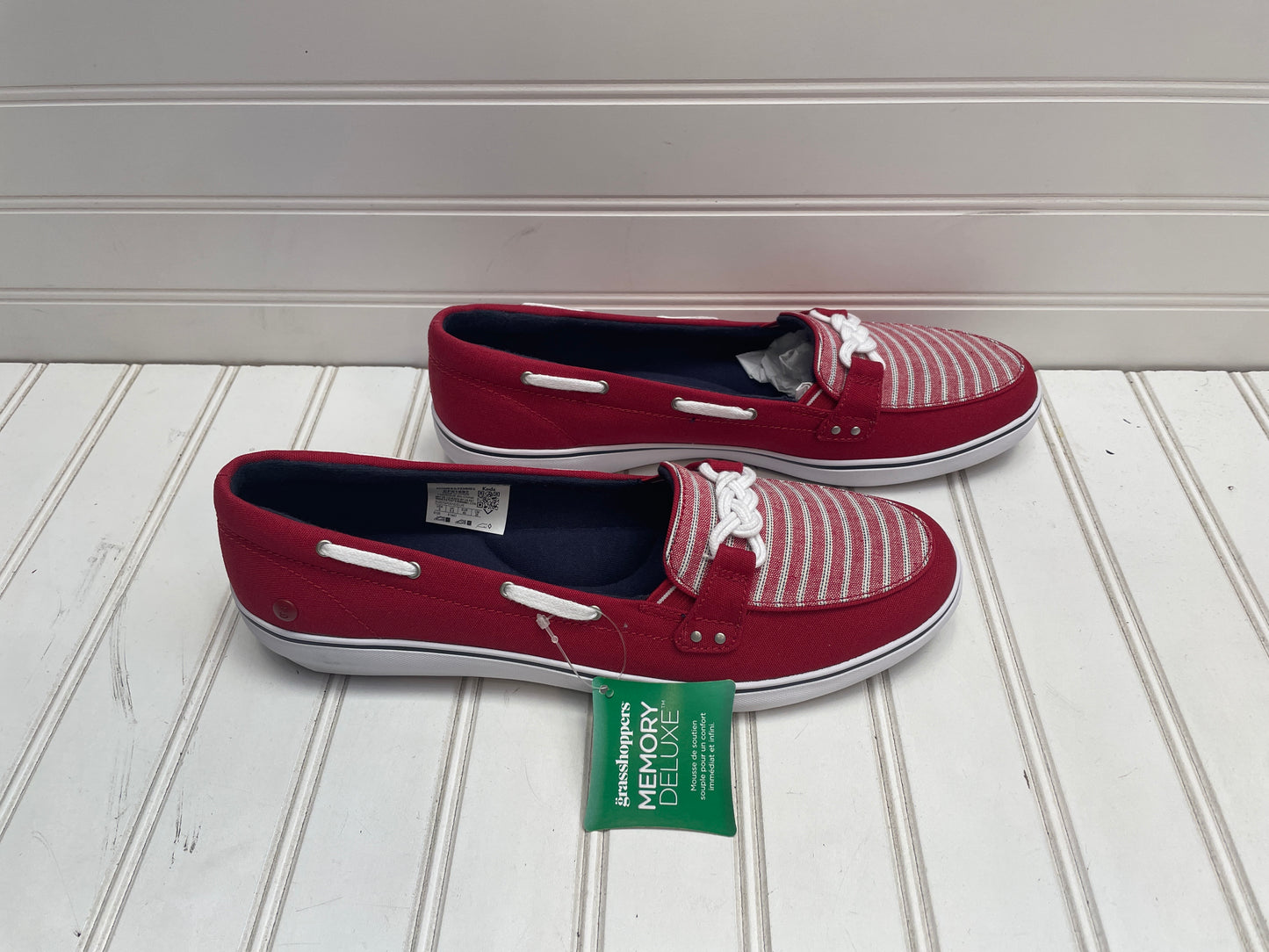 Shoes Flats By Grasshoppers In Red & White, Size: 9