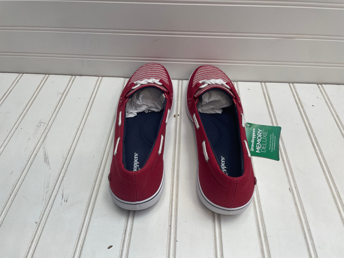 Shoes Flats By Grasshoppers In Red & White, Size: 9