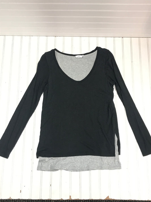 Top Long Sleeve By Vince In Black & Grey, Size: Xs