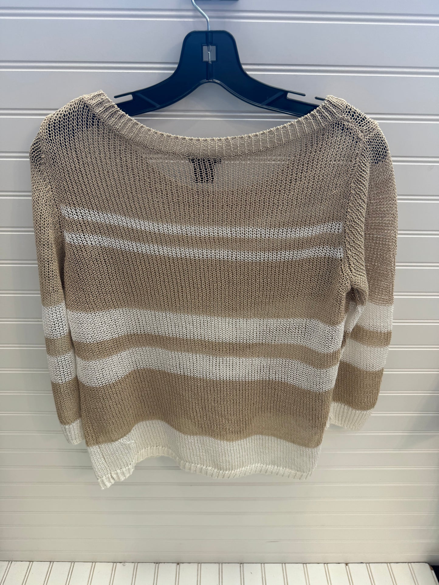 Sweater By Ann Taylor In Tan & White, Size: M