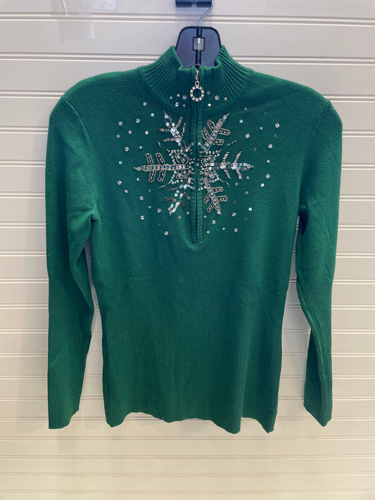 Sweater By Boston Proper In Green & Silver, Size: Xs