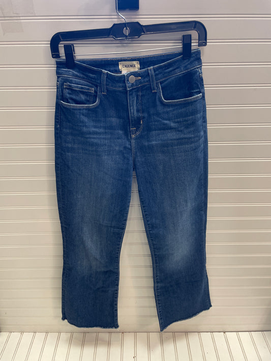 Jeans Cropped By L Agence In Blue Denim, Size: 2