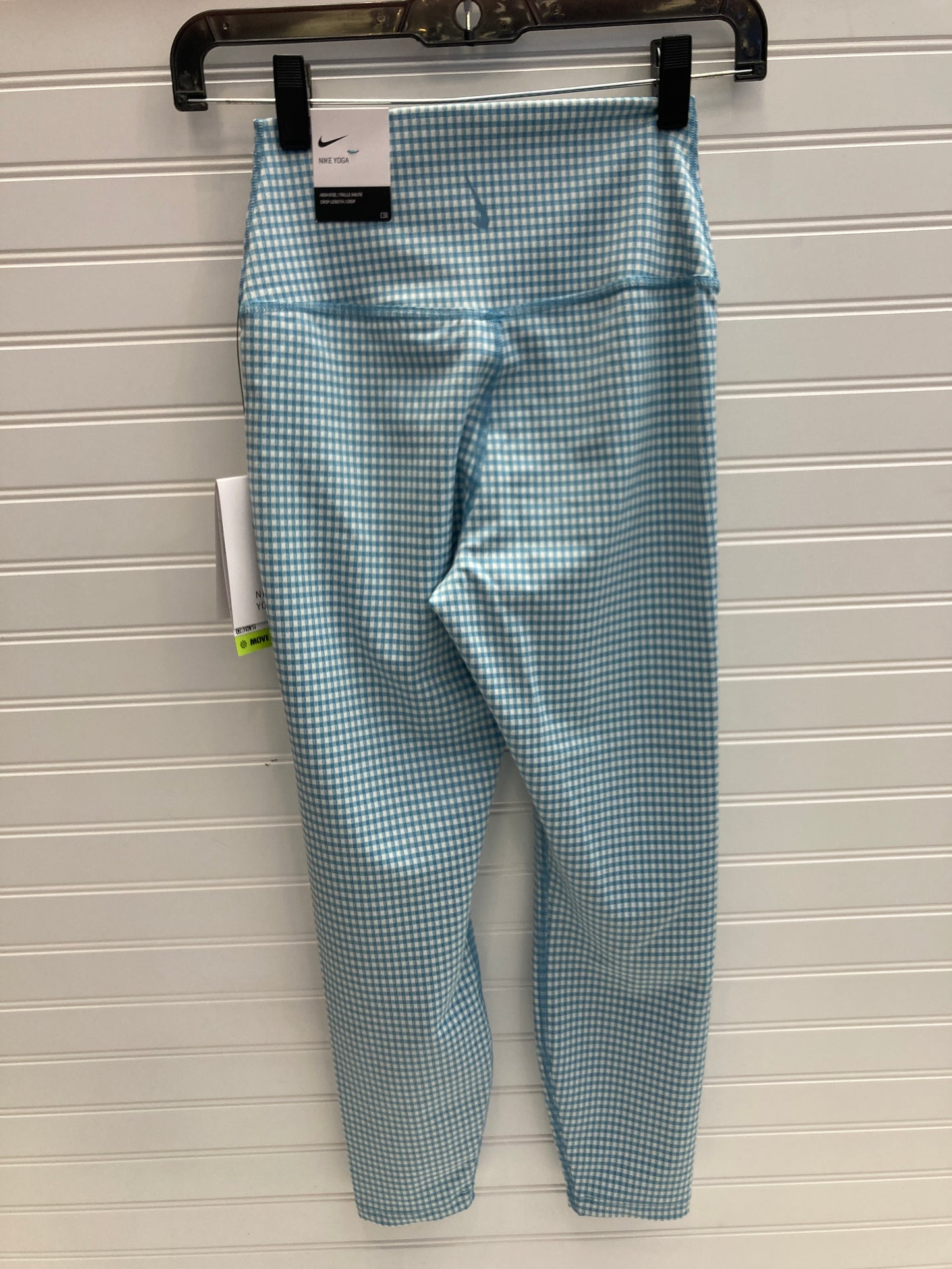 Athletic Leggings Capris By Nike Apparel In Blue & Cream, Size: S