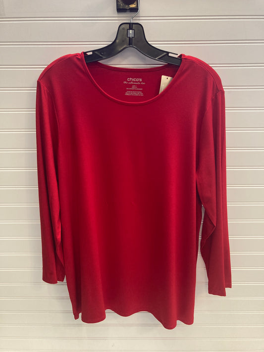 Top Long Sleeve By Chicos In Red, Size: Xl