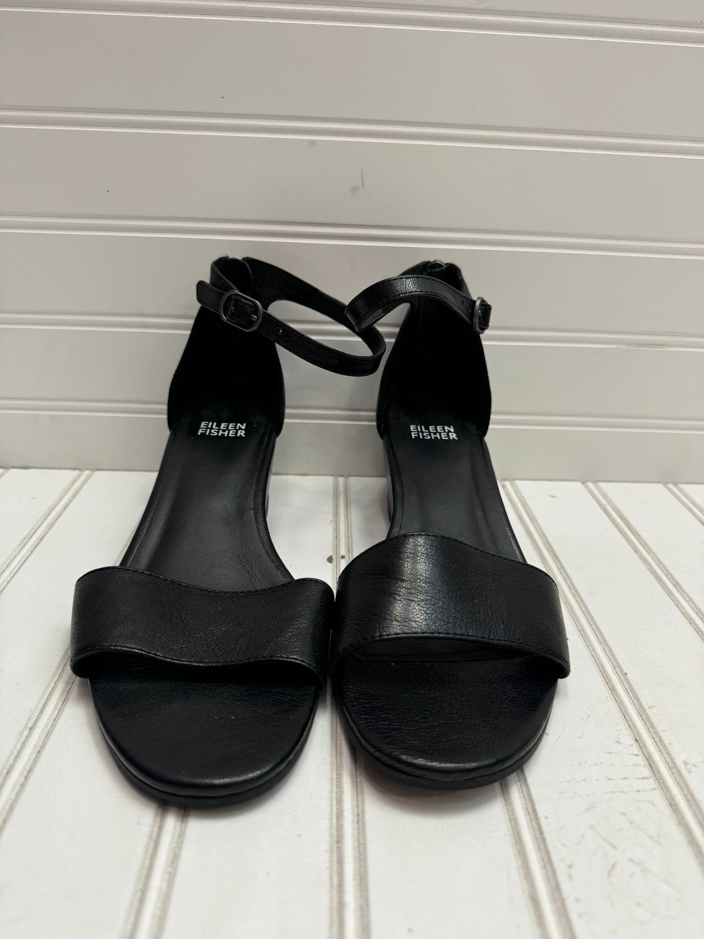 Sandals Heels Wedge By Eileen Fisher In Black, Size: 7