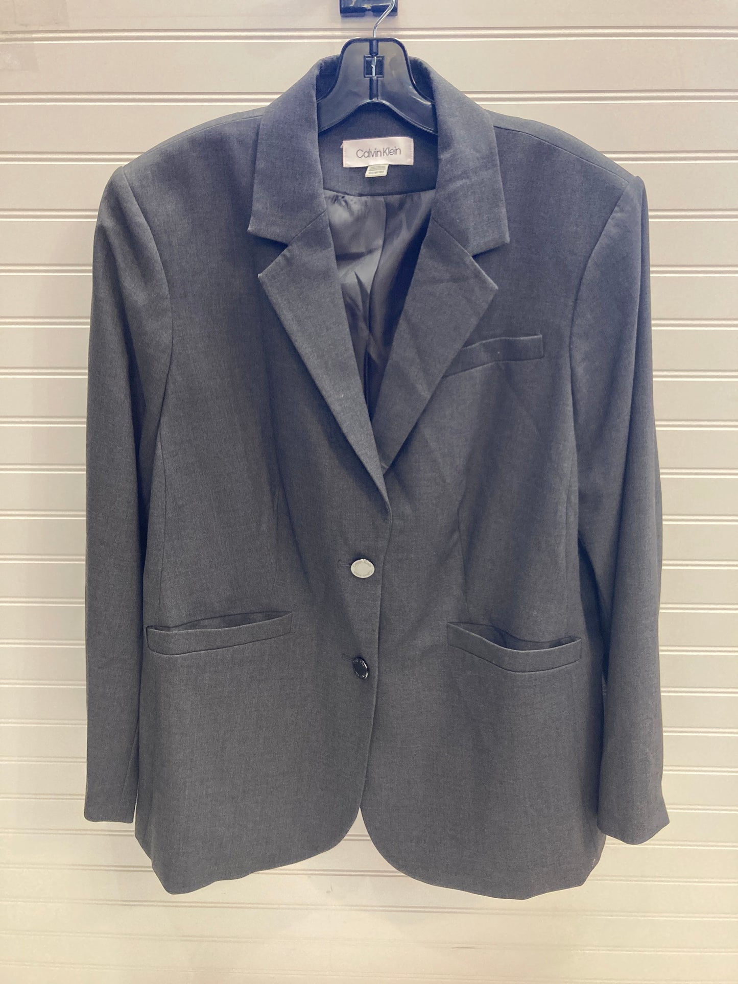 Blazer By Calvin Klein In Grey, Size: 18