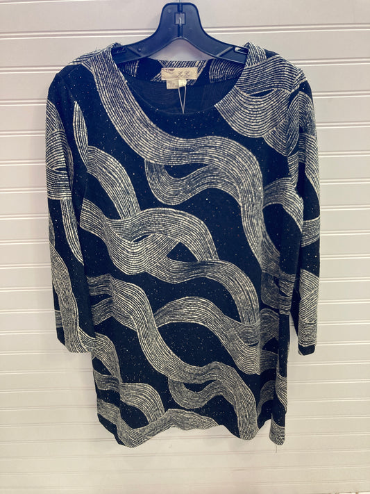 Tunic Long Sleeve By Keke In Black & Cream, Size: L