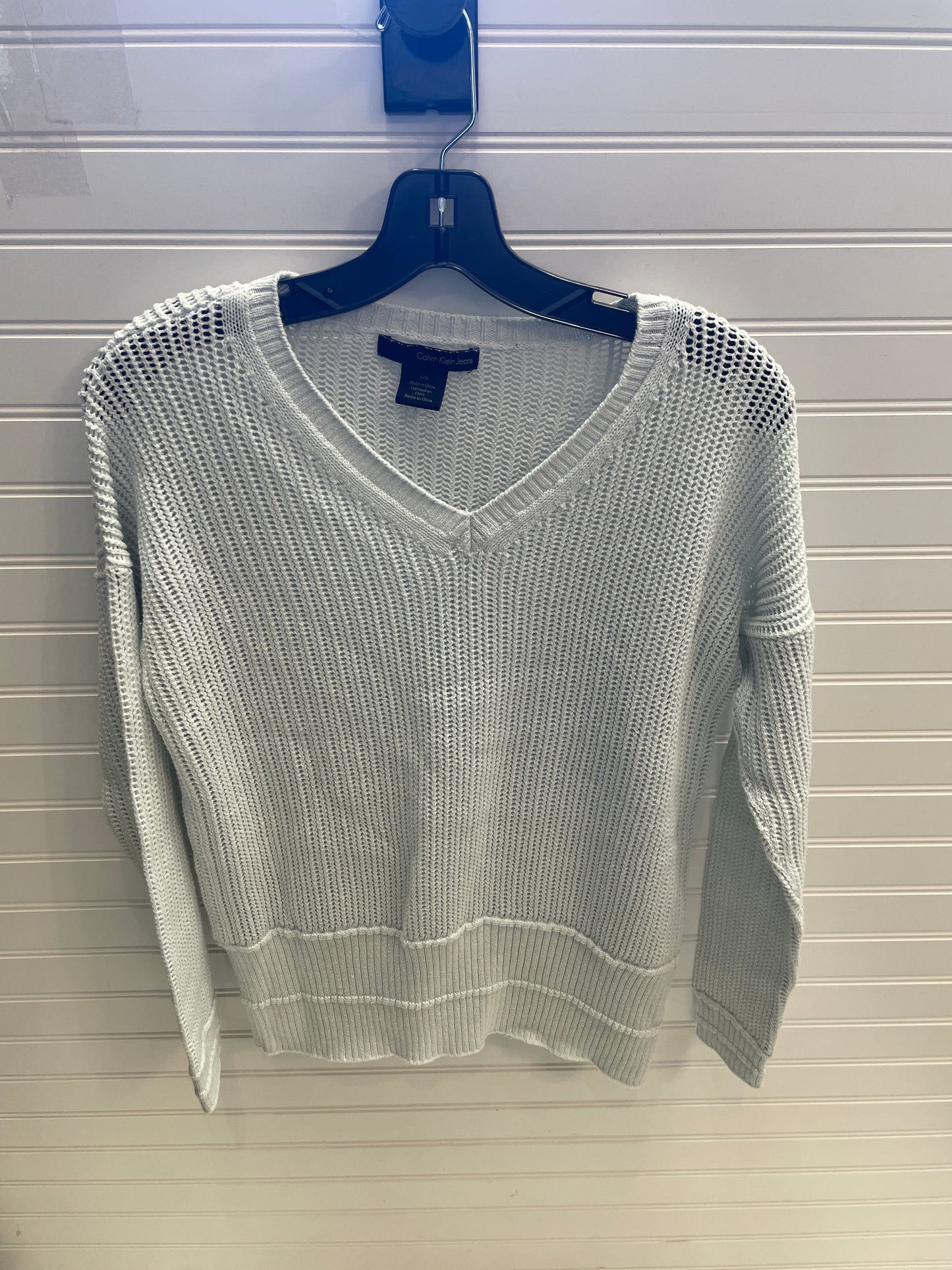 Sweater By Calvin Klein In Blue, Size: L