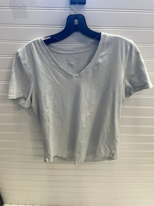 Athletic Top Short Sleeve By Lululemon In Grey, Size: 4