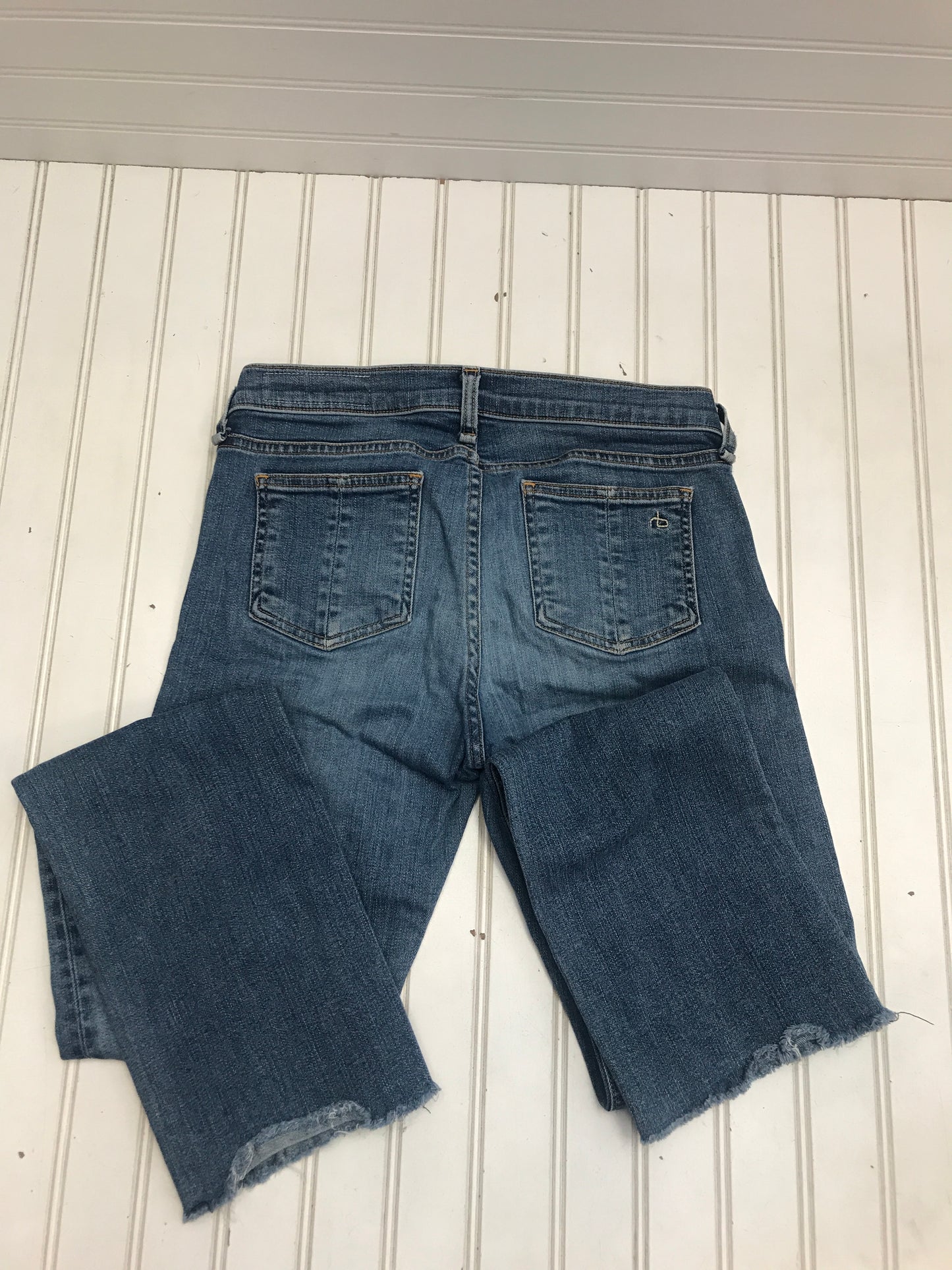 Jeans Straight By Rag & Bones Jeans In Blue Denim, Size: 4