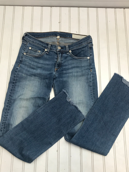 Jeans Straight By Rag & Bones Jeans In Blue Denim, Size: 4