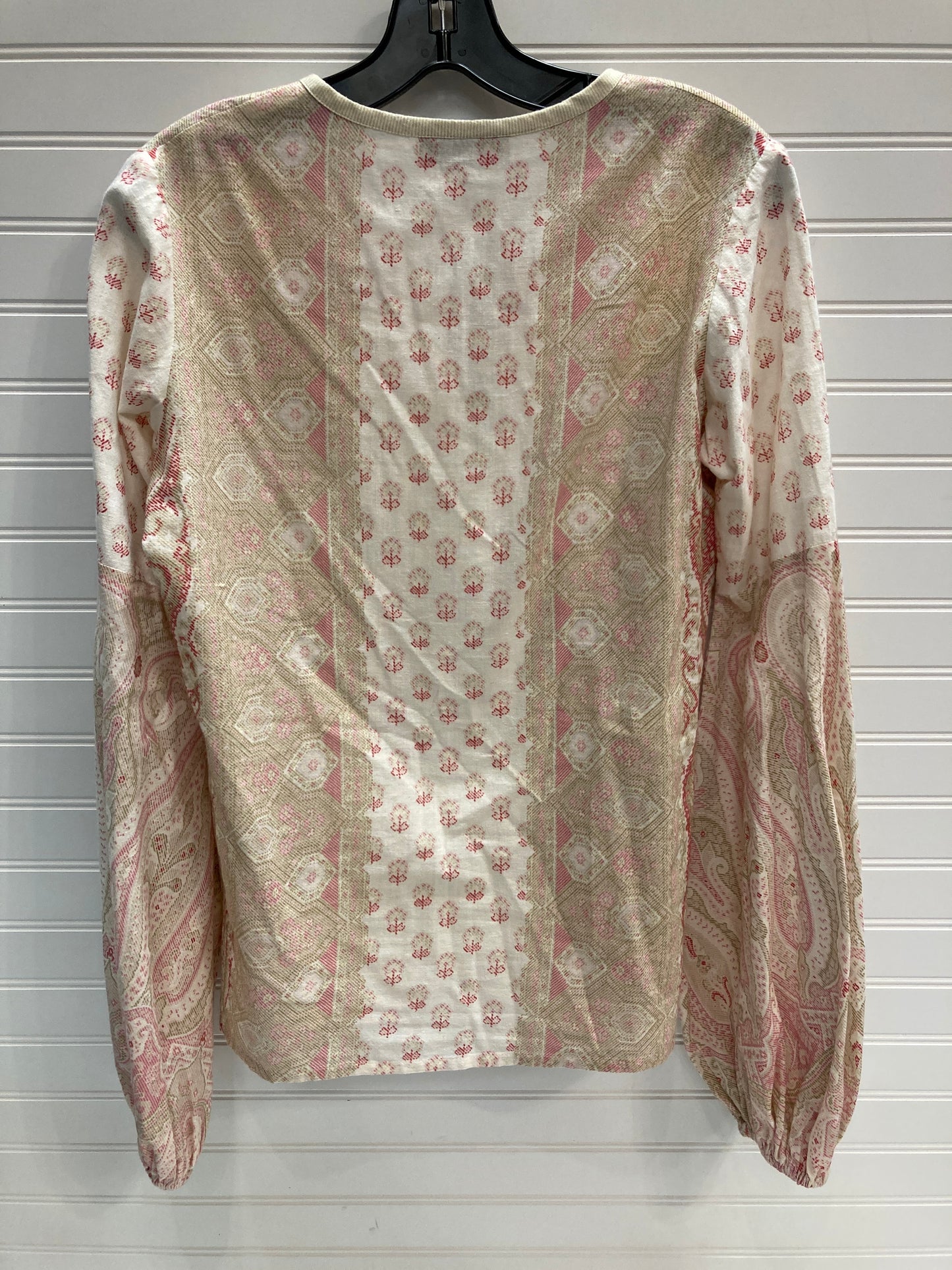 Top Long Sleeve By D’ASCOLI In Pink & White, Size: Xs