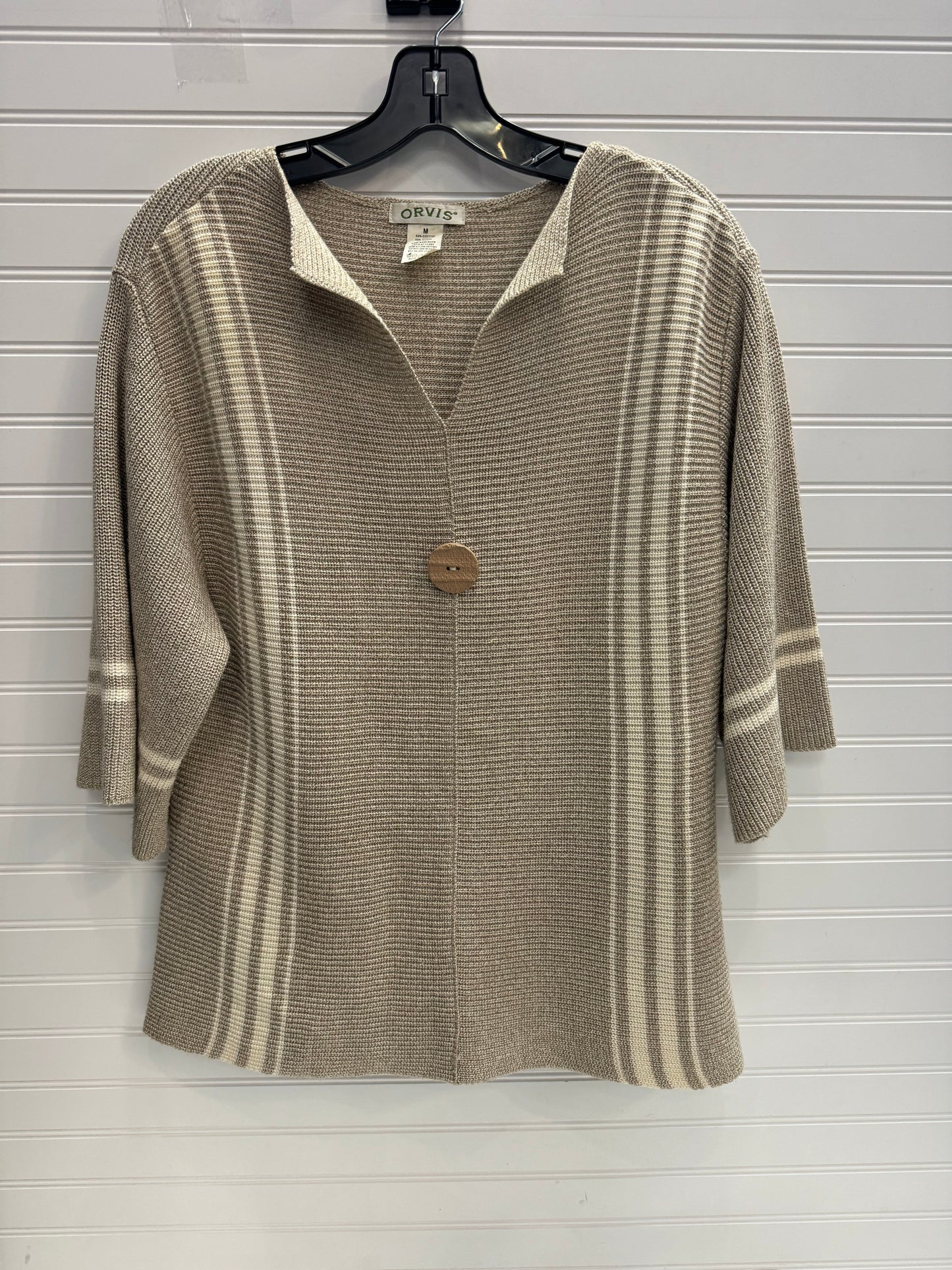 Sweater Short Sleeve By Orvis In Tan, Size: M