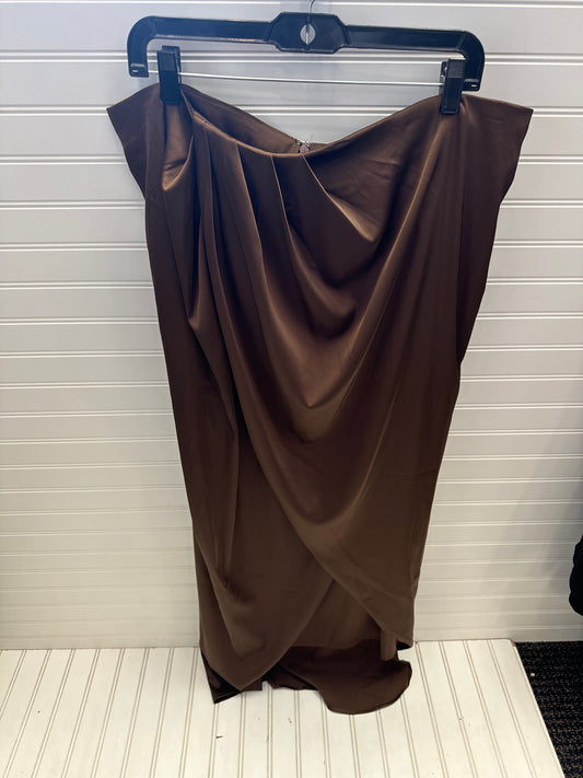 Skirt Maxi By Fashion Nova In Brown, Size: 3x