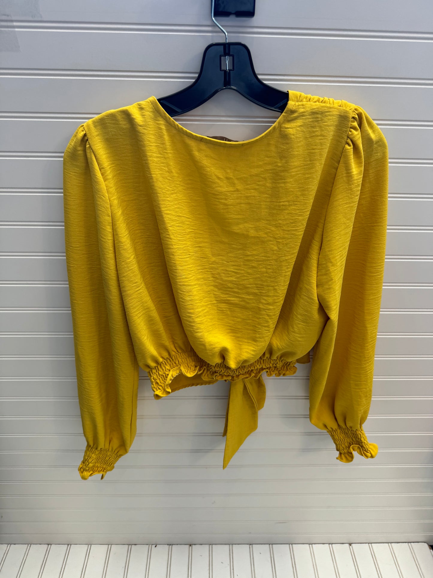 Top Long Sleeve By Sublini In Yellow, Size: L