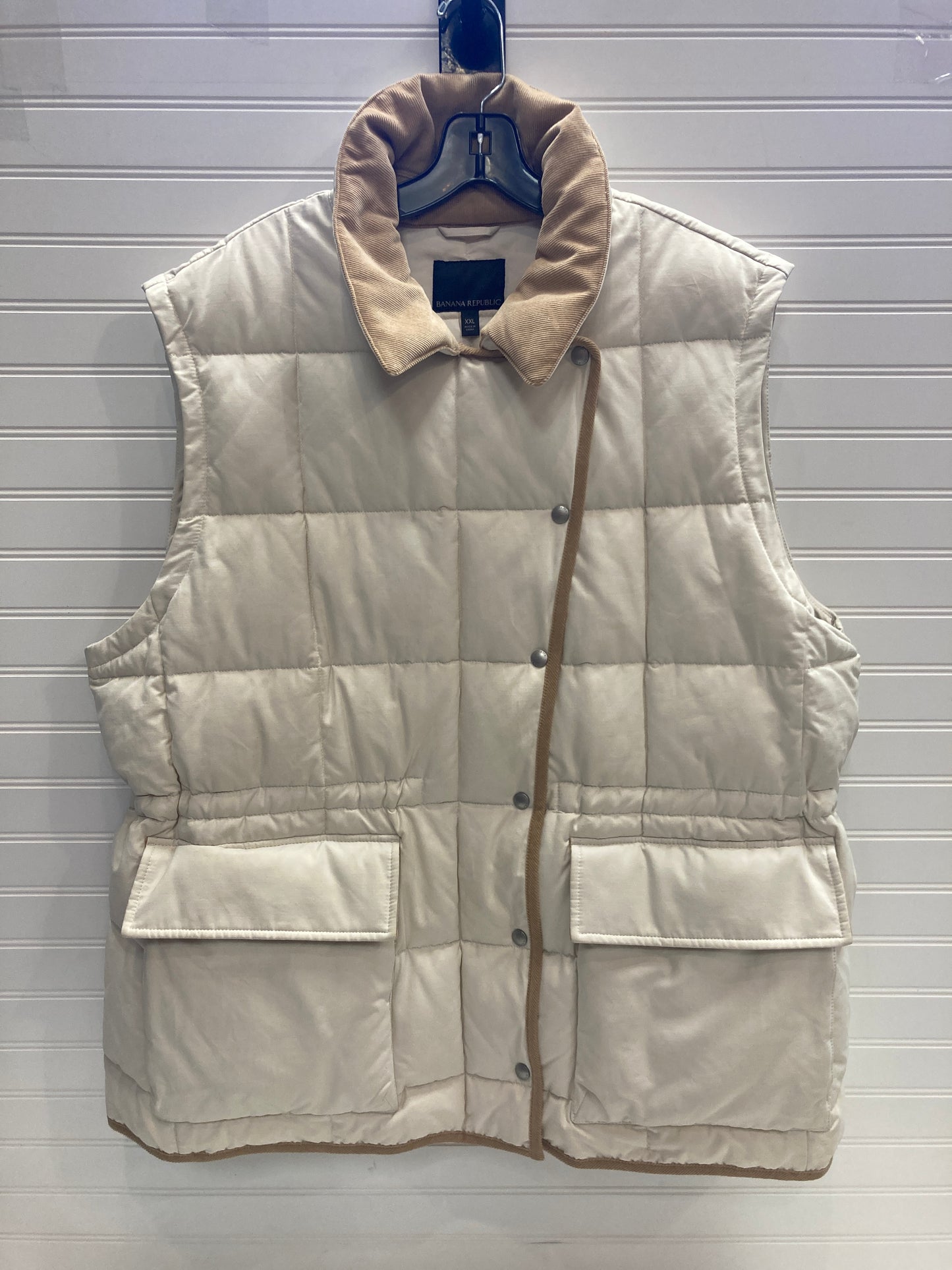 Vest Puffer & Quilted By Banana Republic In Cream & Tan, Size: Xxl