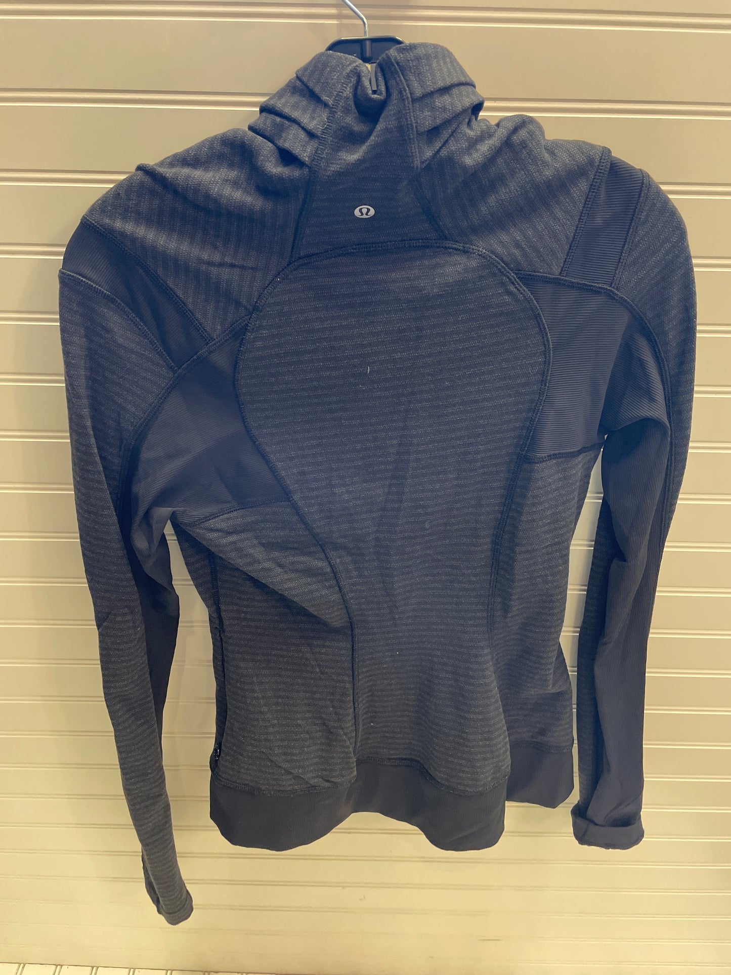 Athletic Jacket By Lululemon In Black & Grey, Size: 6