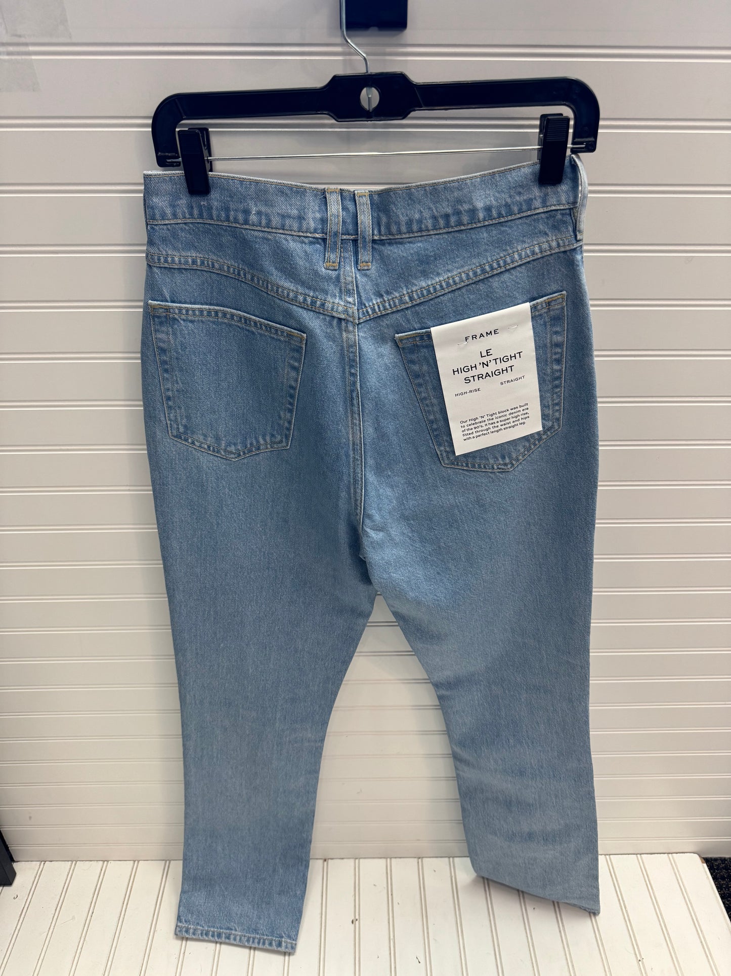 Jeans Straight By Frame In Blue Denim, Size: 4