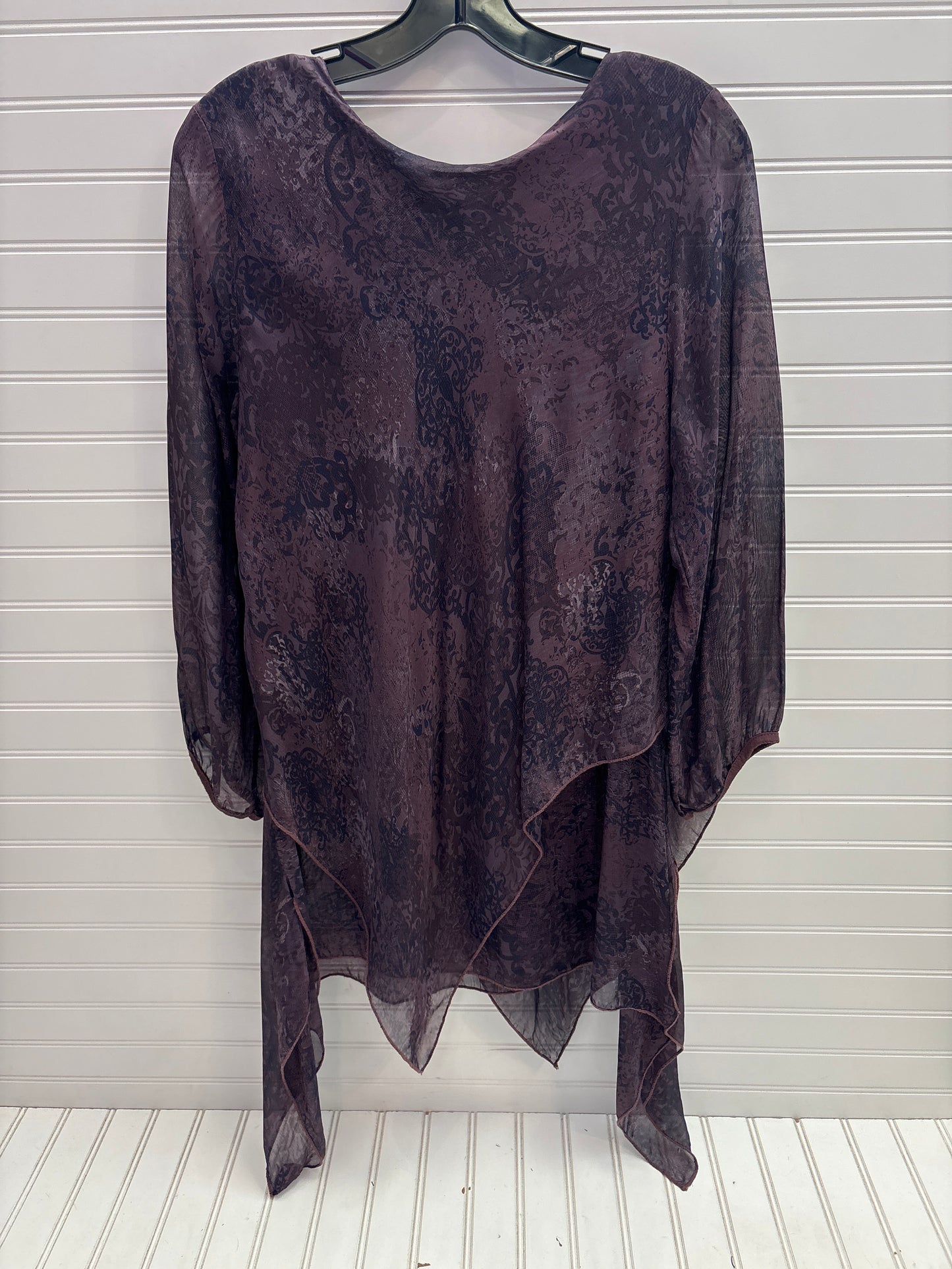 Tunic Long Sleeve By Saks Fifth Avenue In Purple, Size: Xl