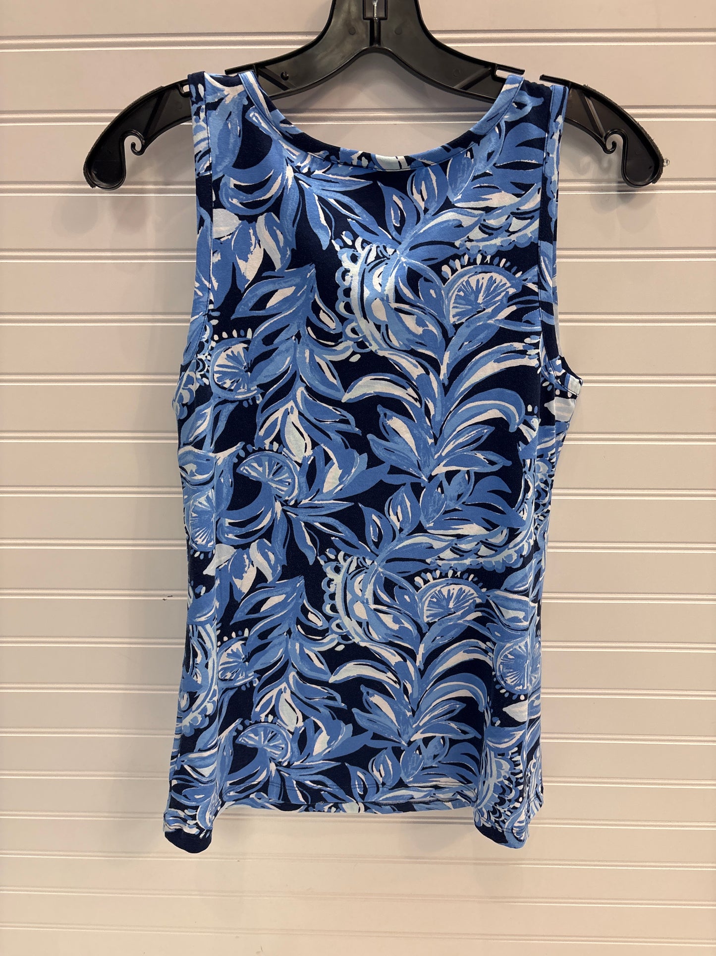 Top Sleeveless By Lilly Pulitzer In Blue & White, Size: Xs