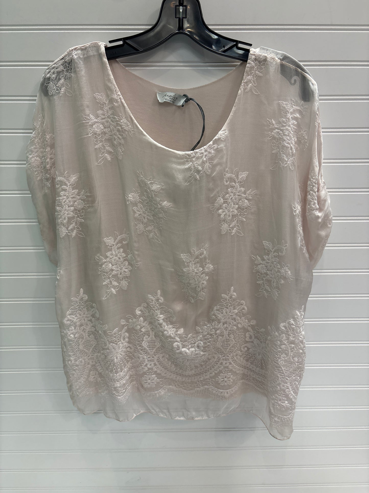 Top Short Sleeve By Angela Moda Italy In Pink, Size: L