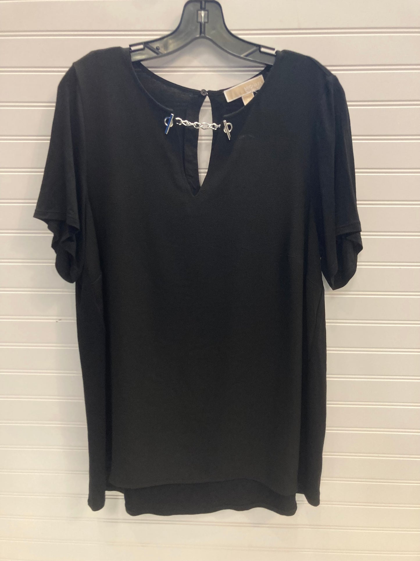 Black Top Short Sleeve Michael By Michael Kors, Size Xl