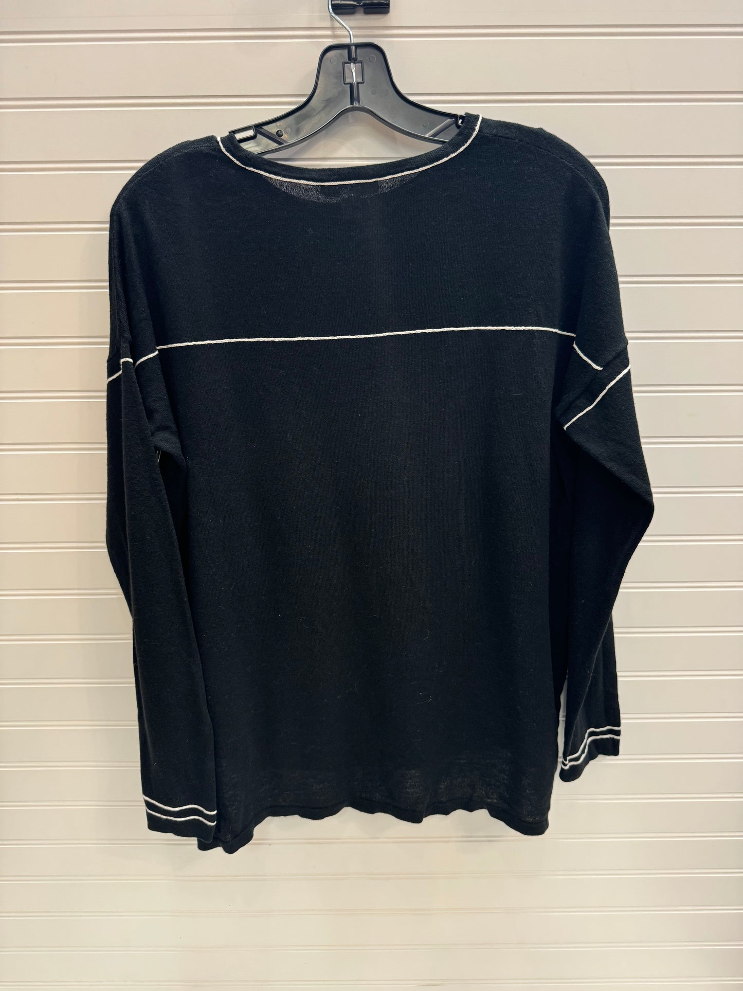 Top Long Sleeve By Belford In Black & White, Size: S