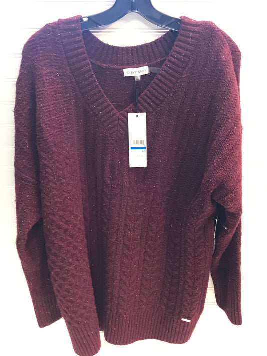 Sweater By Calvin Klein In Red, Size: Xl