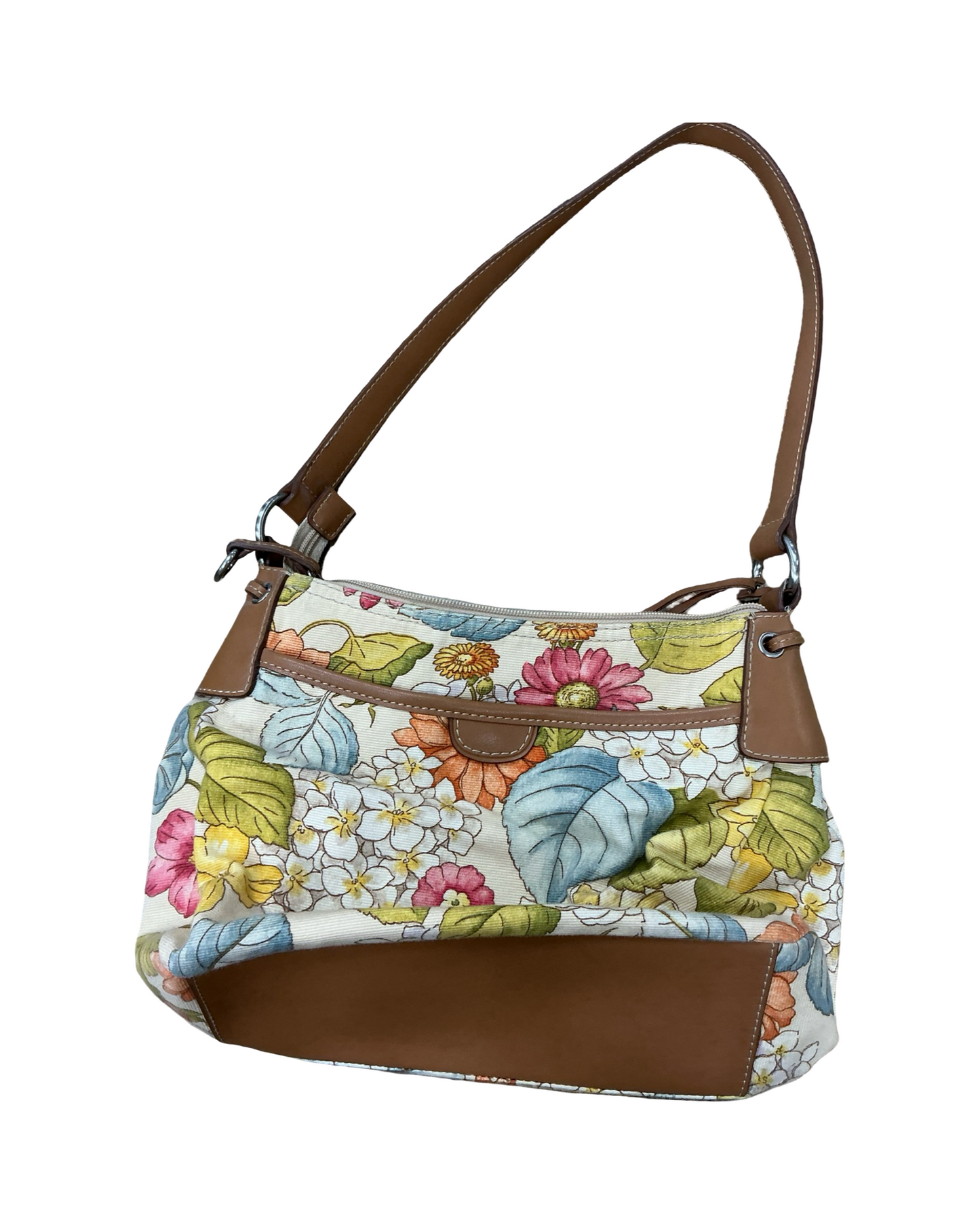 Handbag By Fossil In Cream & Yellow, Size:Medium