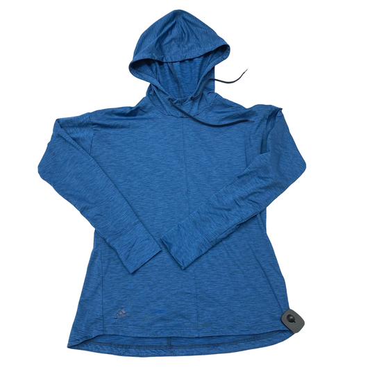 Athletic Top Ls Hoodie By Adidas In Blue, Size:M