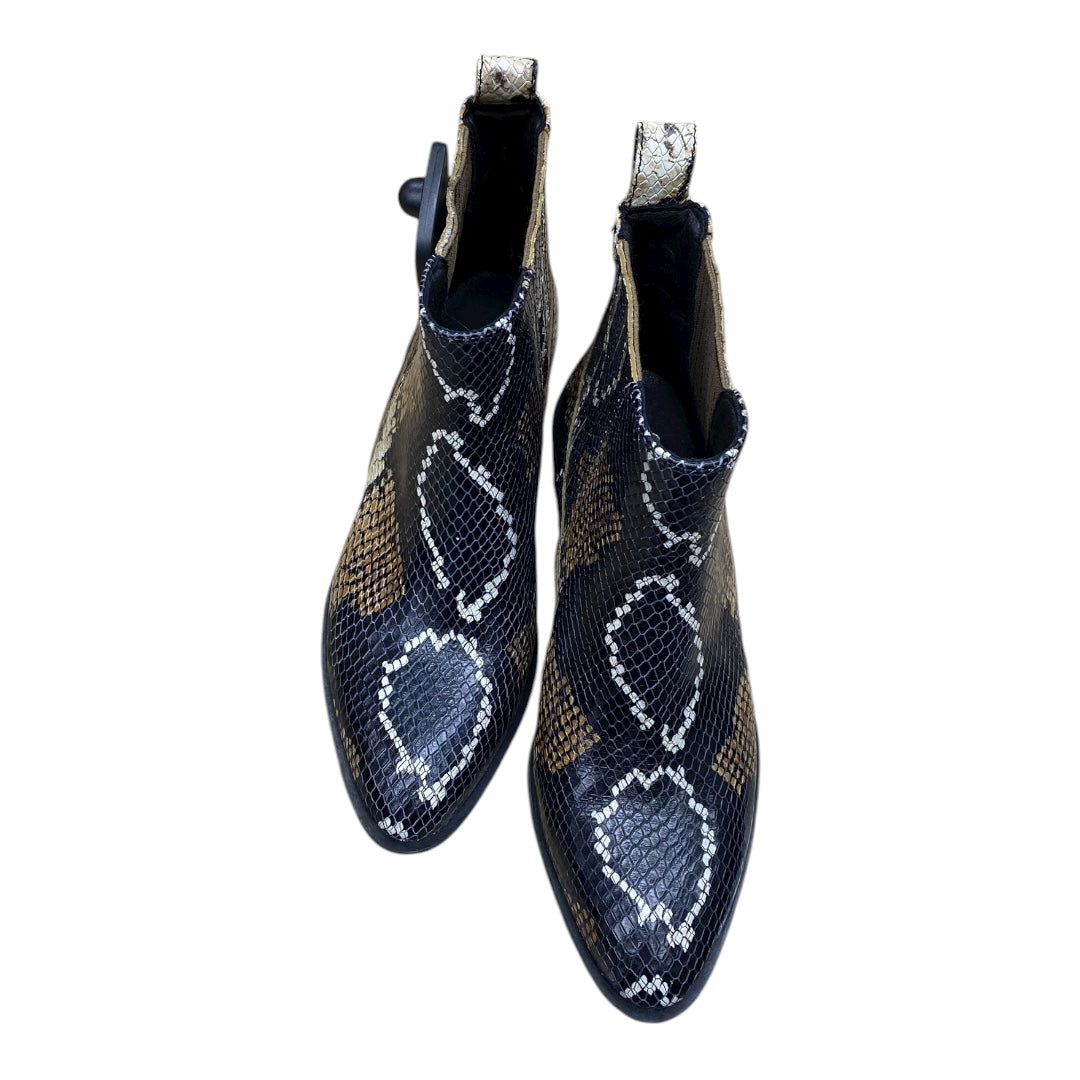 Boots Ankle Heels By Crown Vintage In Snakeskin Print, Size:6