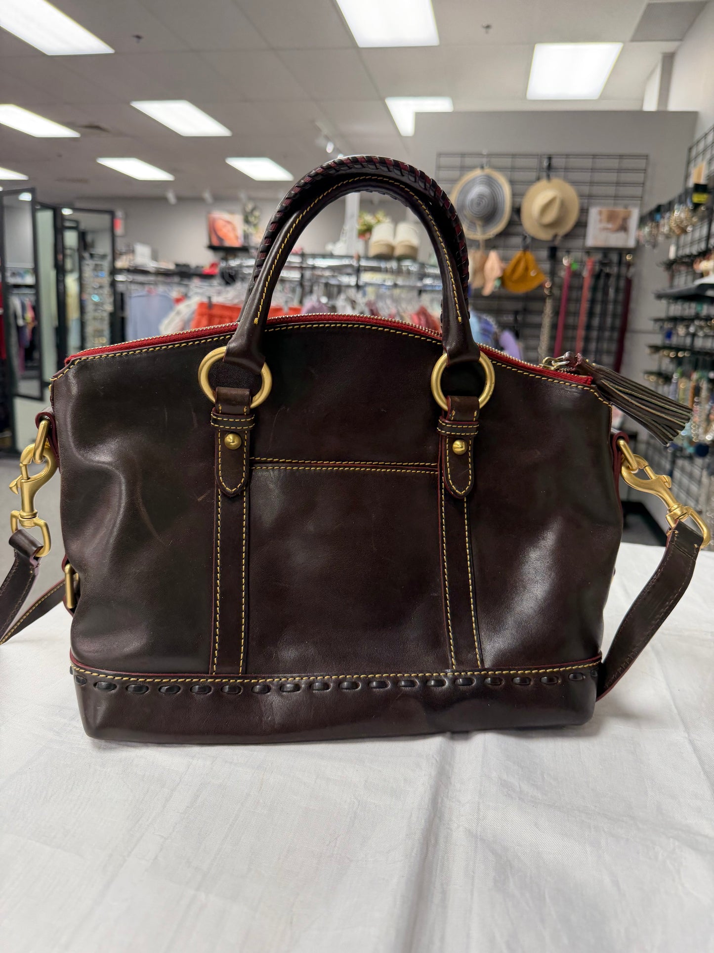 Handbag Designer By Dooney And Bourke In Brown, Size:Medium
