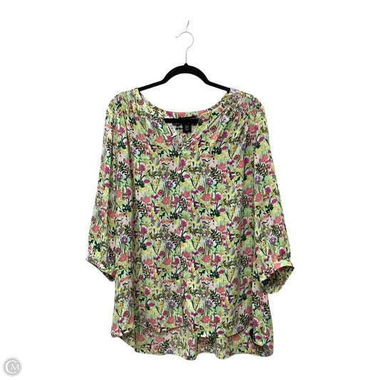 Top Short Sleeve By Cynthia Rowley In Floral Print, Size: 1x
