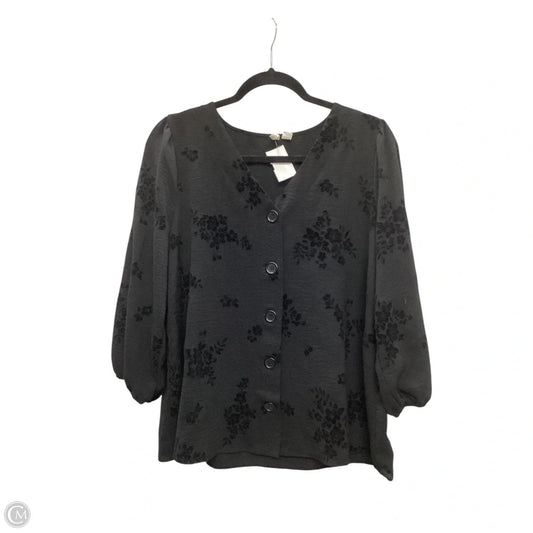 Top Long Sleeve By Cato In Black, Size: L