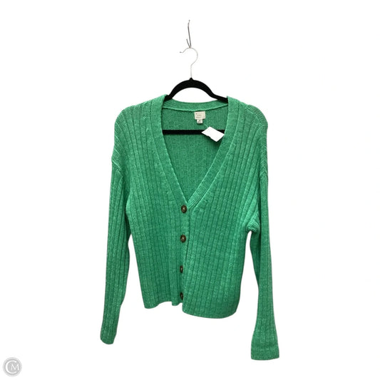 Sweater Cardigan By A New Day In Green, Size: M