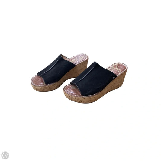 Sandals Heels Wedge By Sam Edelman In Black, Size: 7.5
