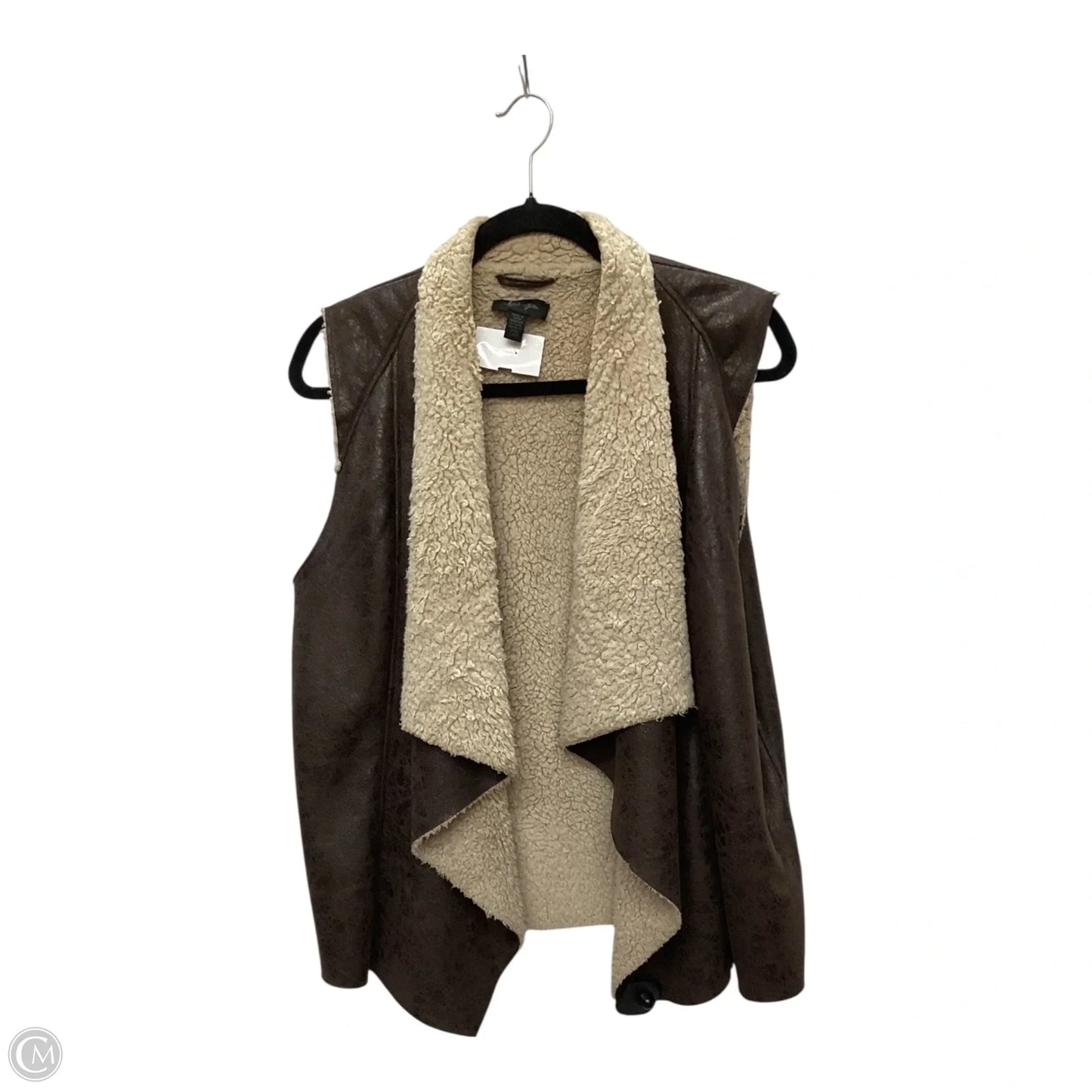 Vest Faux Fur & Sherpa By Rd Style In Brown, Size: L