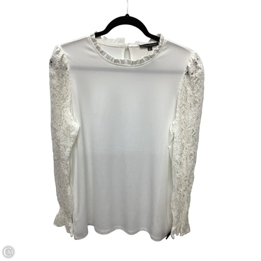 Top Long Sleeve By Adrianna Papell In White, Size: M
