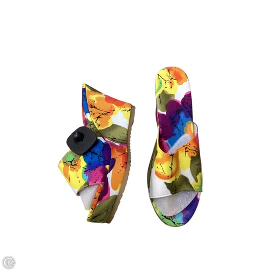 Sandals Heels Wedge By Cme In Multi-colored, Size: 10.5