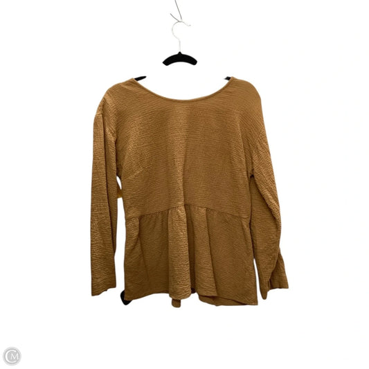 Top Long Sleeve By Madewell In Brown, Size: S