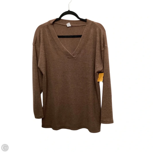 Top Long Sleeve By Old Navy In Brown, Size: M
