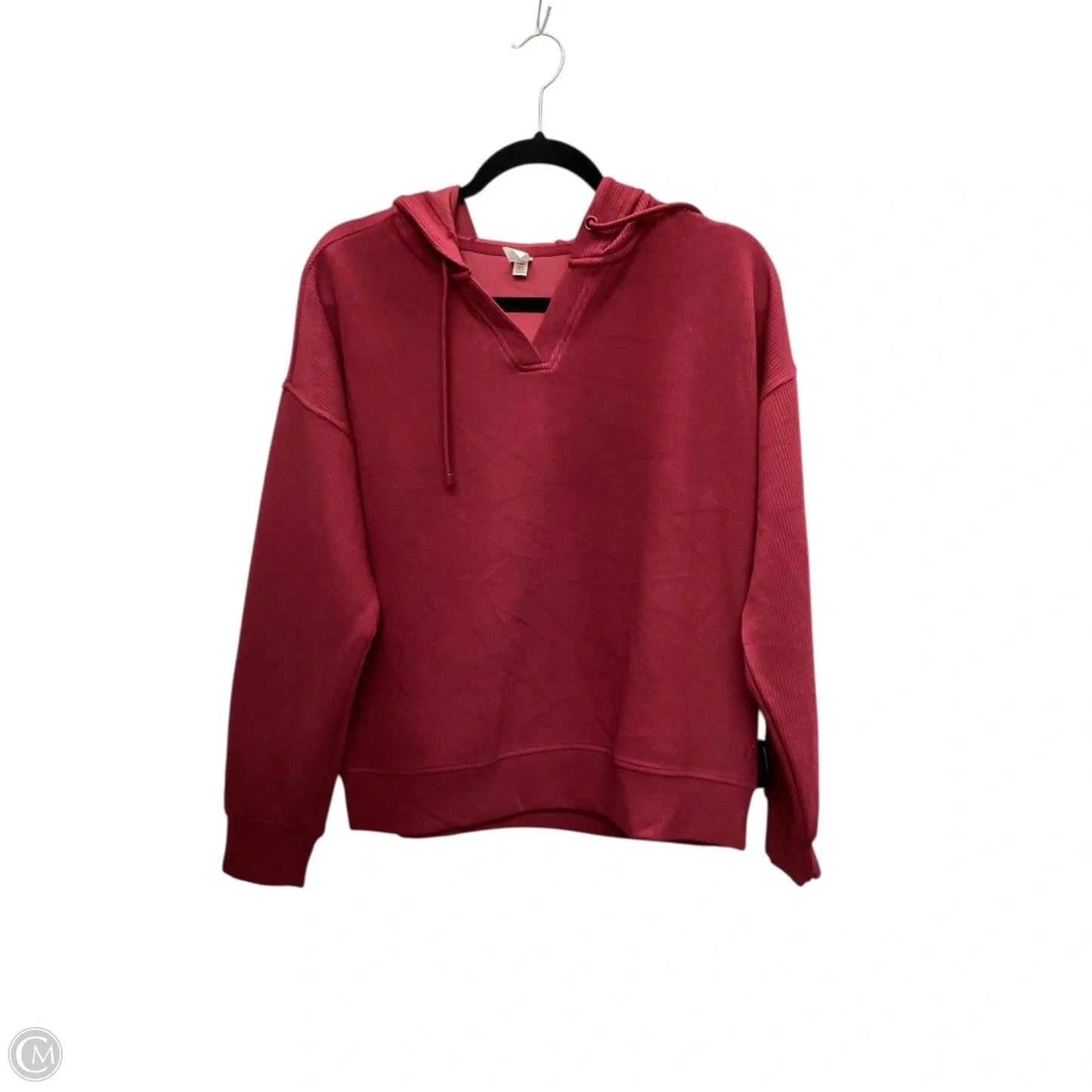 Athletic Top Long Sleeve Hoodie By Yogalicious In Red, Size: S