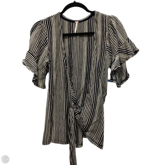 Top Short Sleeve By Free People In Striped Pattern, Size: M